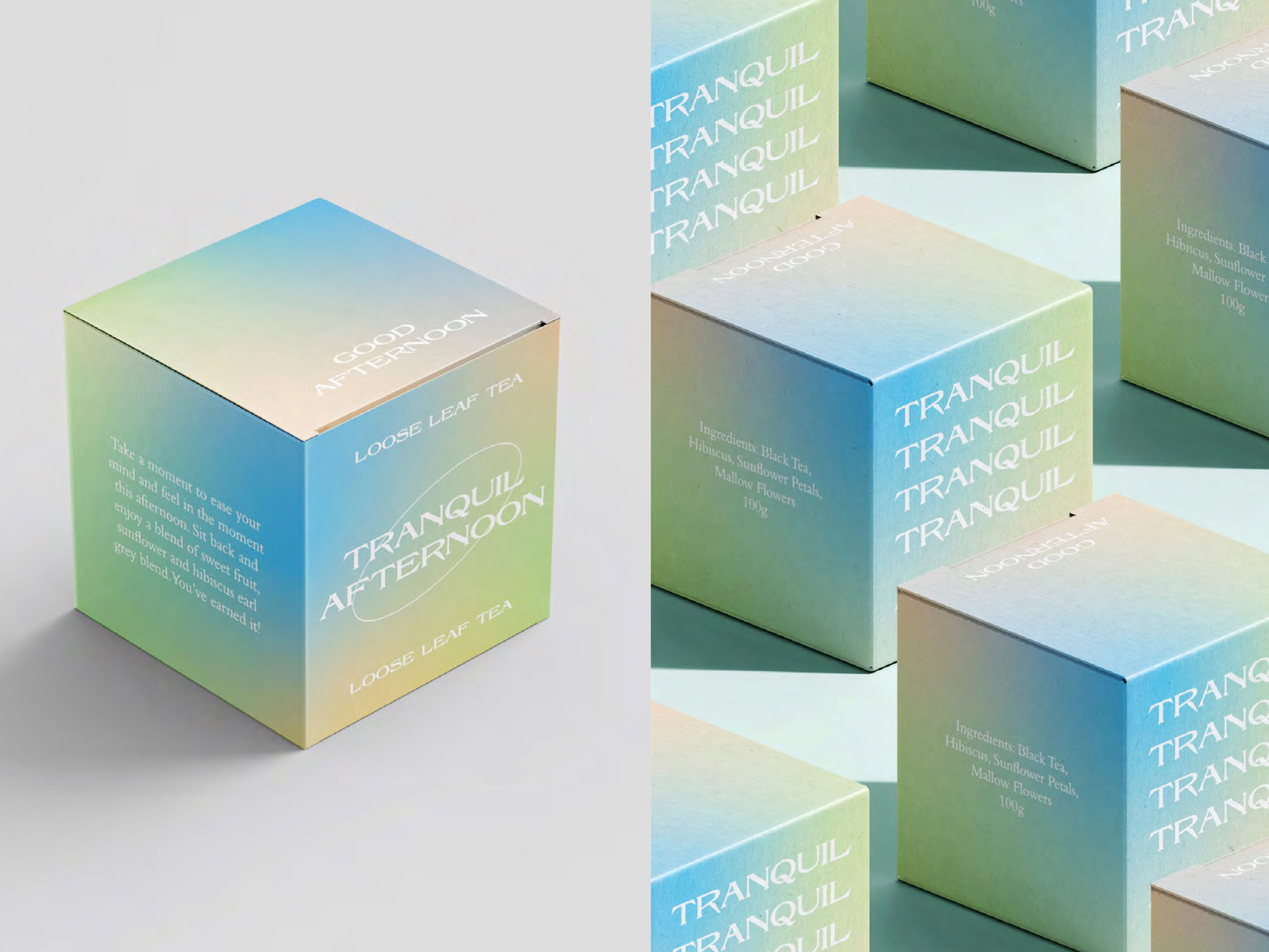 Tranquil packaging detail